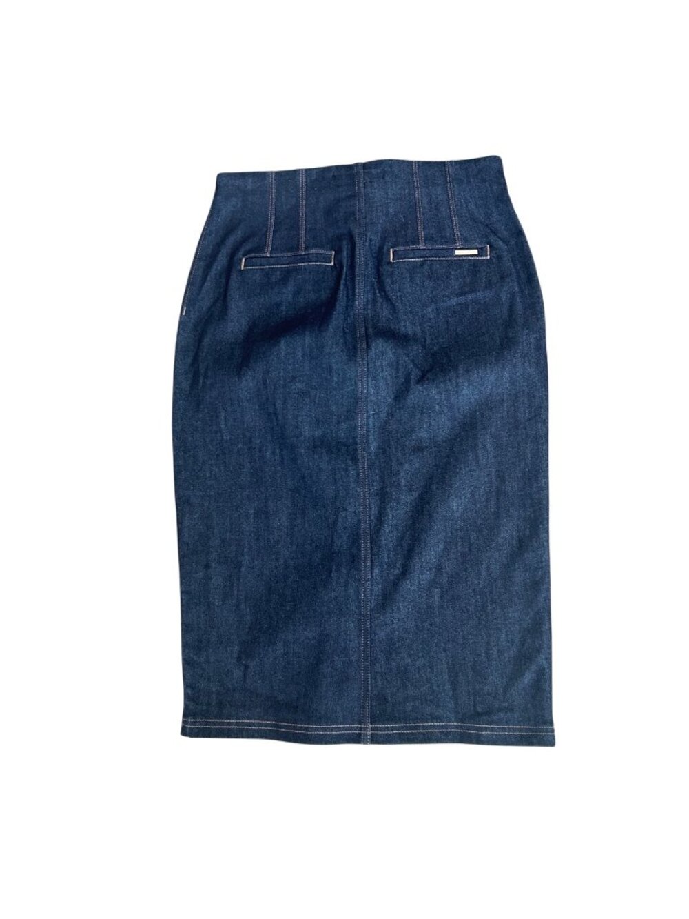 White House Black Market Button Front Denim Skirt NWT Size 6 Midnight Rinse Wash - Picture 4 of 5